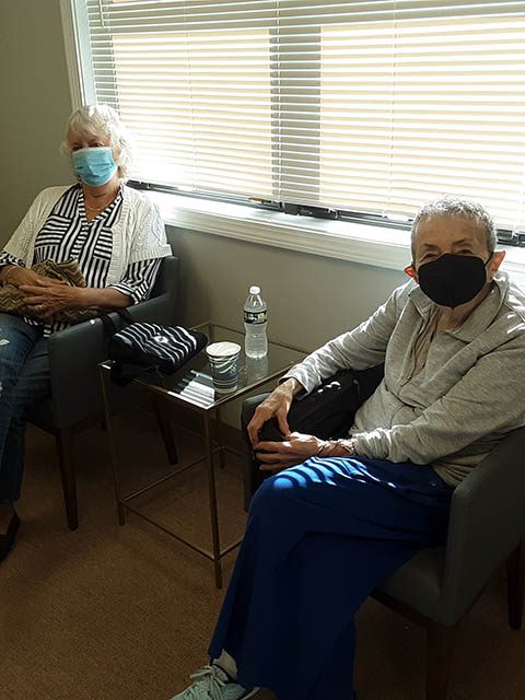 Two female patients with hearing concern in our waiting room
